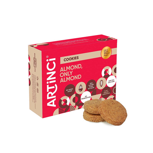 Artinci | Almond Keto Cookies (200g ) Diabetic Friendly | Gluten Free | Sugar free Biscuit | Diet snacks for Healthy Living | Pack of 1