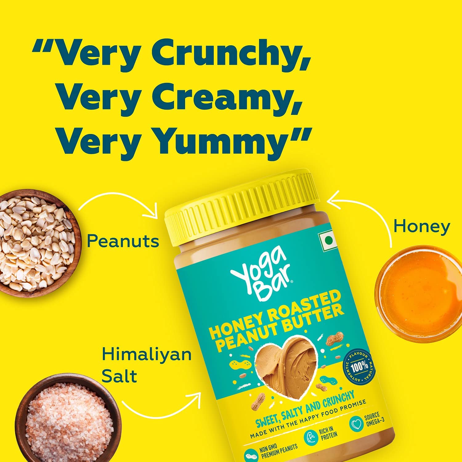 Buy Yogabar Crunchy Dark Chocolate Peanut Butter 1kg (Pack of 2