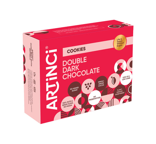 Artinci | Double Dark Chocolate Keto Cookies (200g) Diabetic Friendly | Sugar free Biscuit | Diet snacks for Healthy Living | Pack of 1