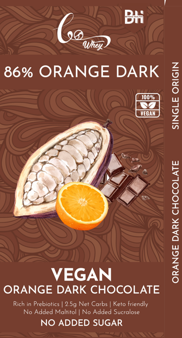Vegan Orange Dark chocolate | Stevia Sweetened(Pack of 2)-55gm each